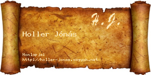 Holler Jónás névjegykártya